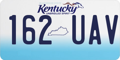 KY license plate 162UAV