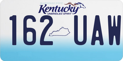 KY license plate 162UAW