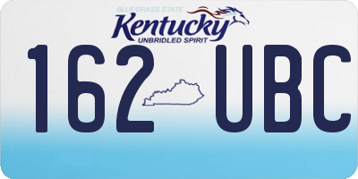 KY license plate 162UBC