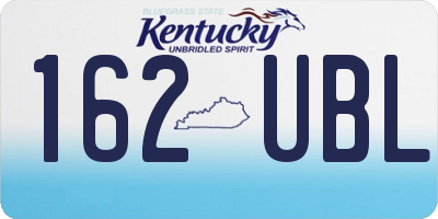 KY license plate 162UBL