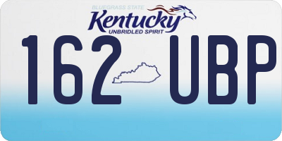KY license plate 162UBP