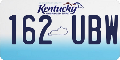 KY license plate 162UBW