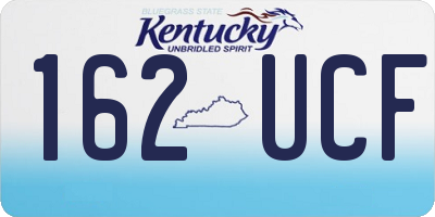 KY license plate 162UCF