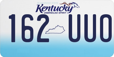 KY license plate 162UUO