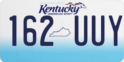 KY license plate 162UUY