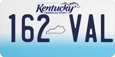 KY license plate 162VAL