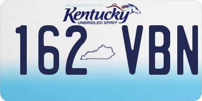 KY license plate 162VBN