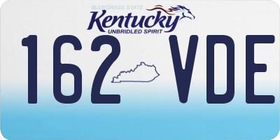 KY license plate 162VDE