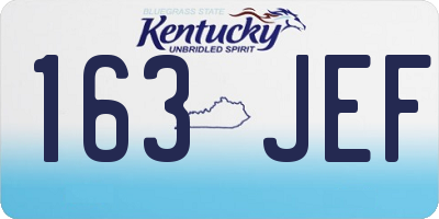 KY license plate 163JEF