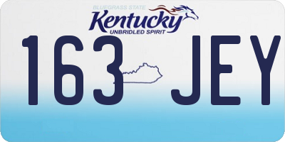 KY license plate 163JEY