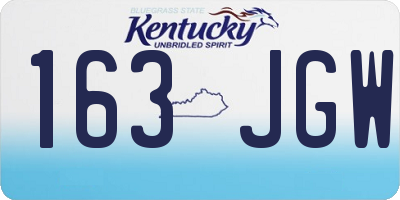 KY license plate 163JGW