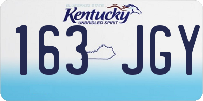 KY license plate 163JGY
