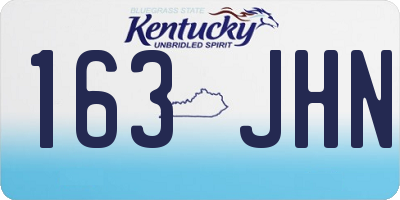 KY license plate 163JHN