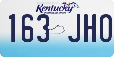 KY license plate 163JHO