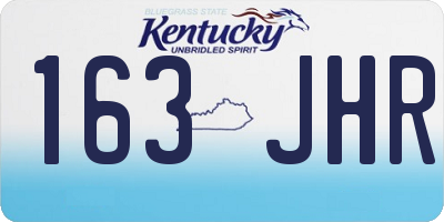 KY license plate 163JHR
