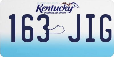 KY license plate 163JIG