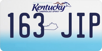 KY license plate 163JIP