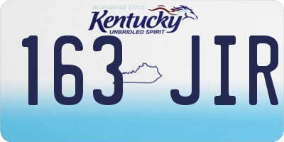 KY license plate 163JIR