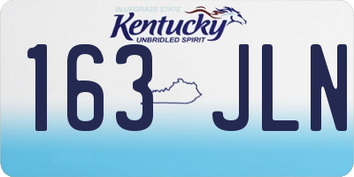 KY license plate 163JLN