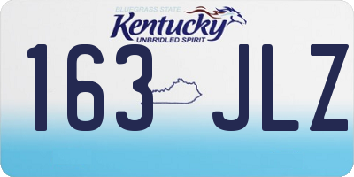 KY license plate 163JLZ