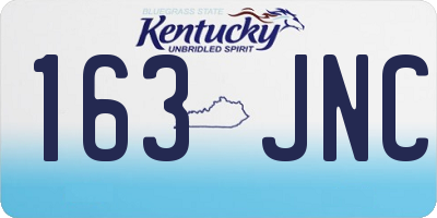 KY license plate 163JNC