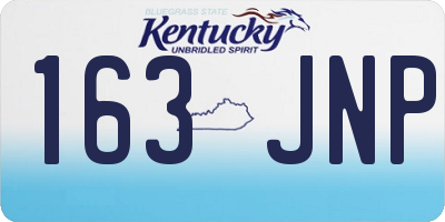 KY license plate 163JNP