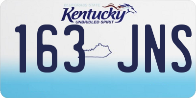 KY license plate 163JNS