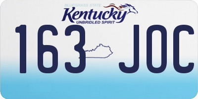 KY license plate 163JOC