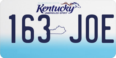 KY license plate 163JOE