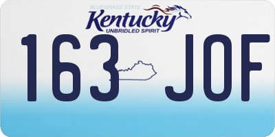 KY license plate 163JOF