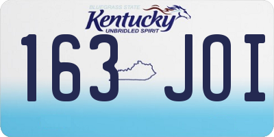 KY license plate 163JOI