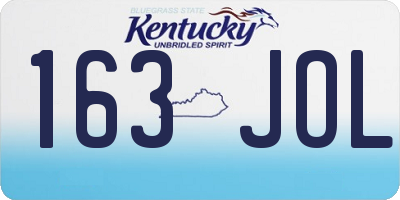 KY license plate 163JOL