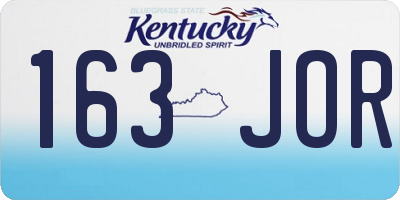 KY license plate 163JOR