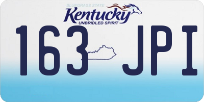 KY license plate 163JPI
