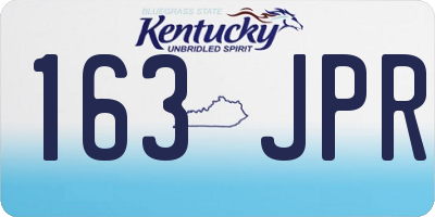 KY license plate 163JPR
