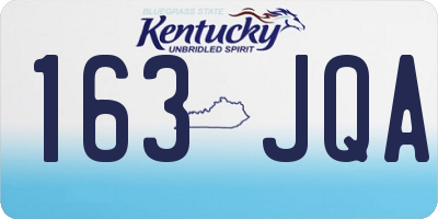 KY license plate 163JQA