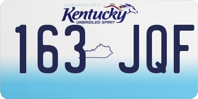 KY license plate 163JQF