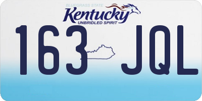KY license plate 163JQL