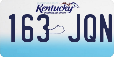 KY license plate 163JQN