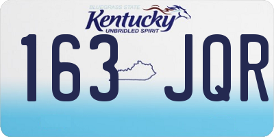 KY license plate 163JQR