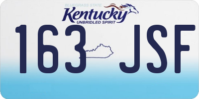 KY license plate 163JSF