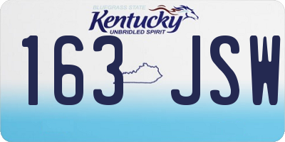 KY license plate 163JSW