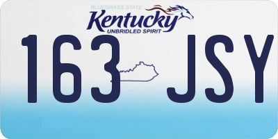 KY license plate 163JSY