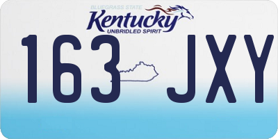 KY license plate 163JXY