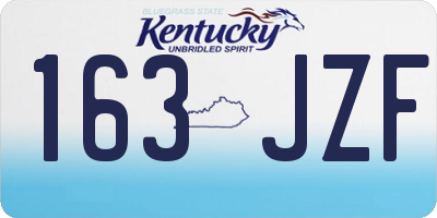 KY license plate 163JZF