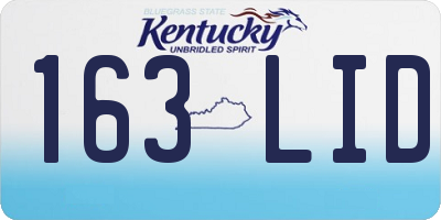 KY license plate 163LID