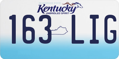 KY license plate 163LIG