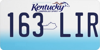 KY license plate 163LIR