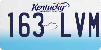 KY license plate 163LVM