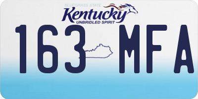 KY license plate 163MFA